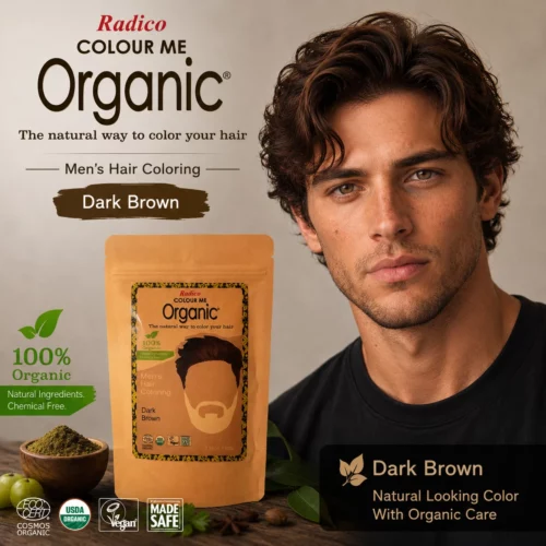 Radico COLOUR ME ORGANIC Dark Brown / Donkerbruin – 100% Natuurlijke Plantaardige Haarverf voor Mannen met ECOCERT, VEGAN, HALAL 100g