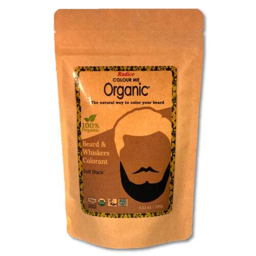 Radico COLOUR ME ORGANIC 100% ORGANIC BAKKEBAARDEN -en BAARDVERF Soft Black / Zwart ANTI-ALLERGISCH  Hypoallergeen met ECOCERT, HALAL, VEGAN – 100g